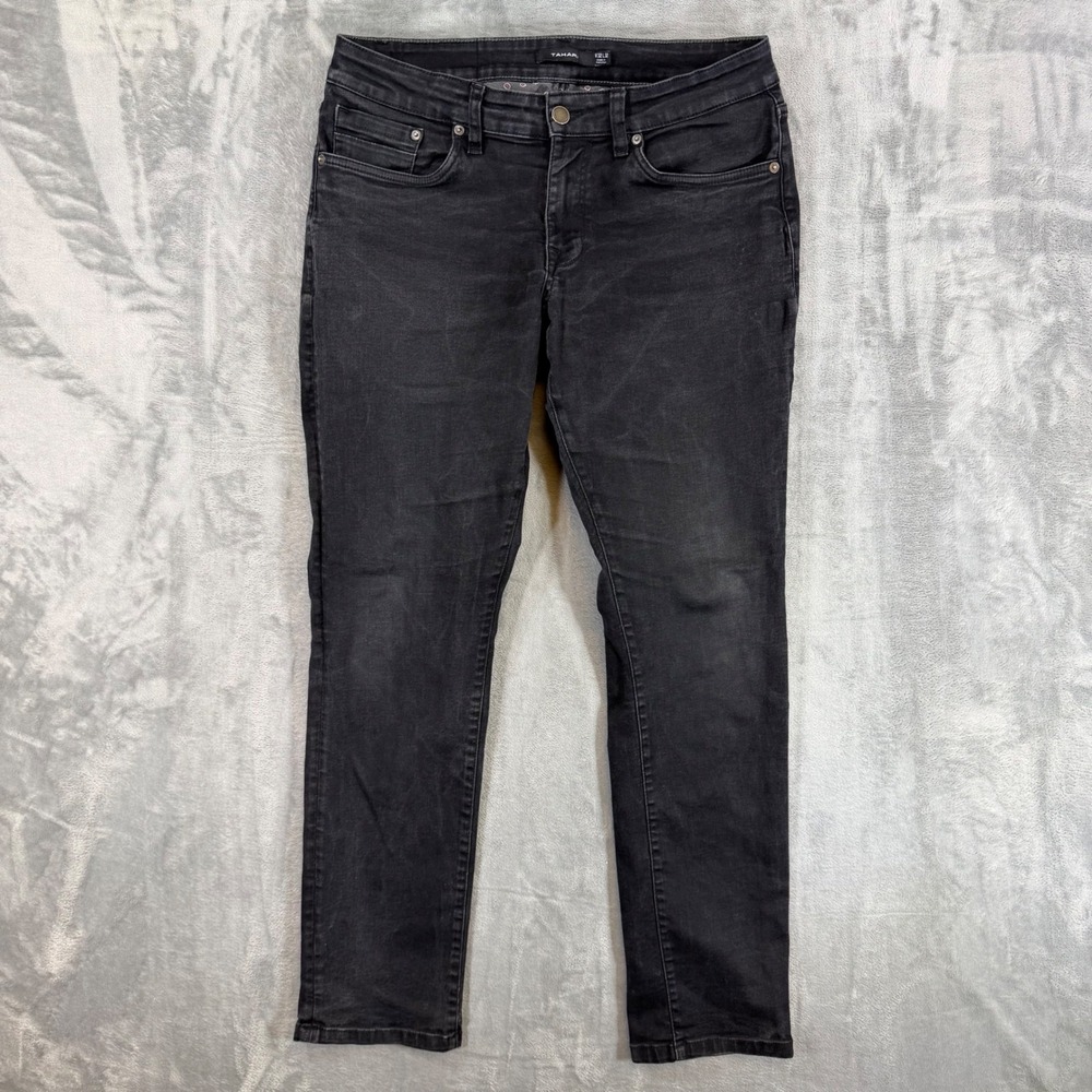 Tahari Slim Fit Jeans Mens Size 32x32 Black Faded Stretch Cotton Blend